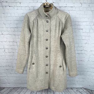 Kuhl Savina Jacket Womens Large Button Up Alfpaca Fleece Oatmeal